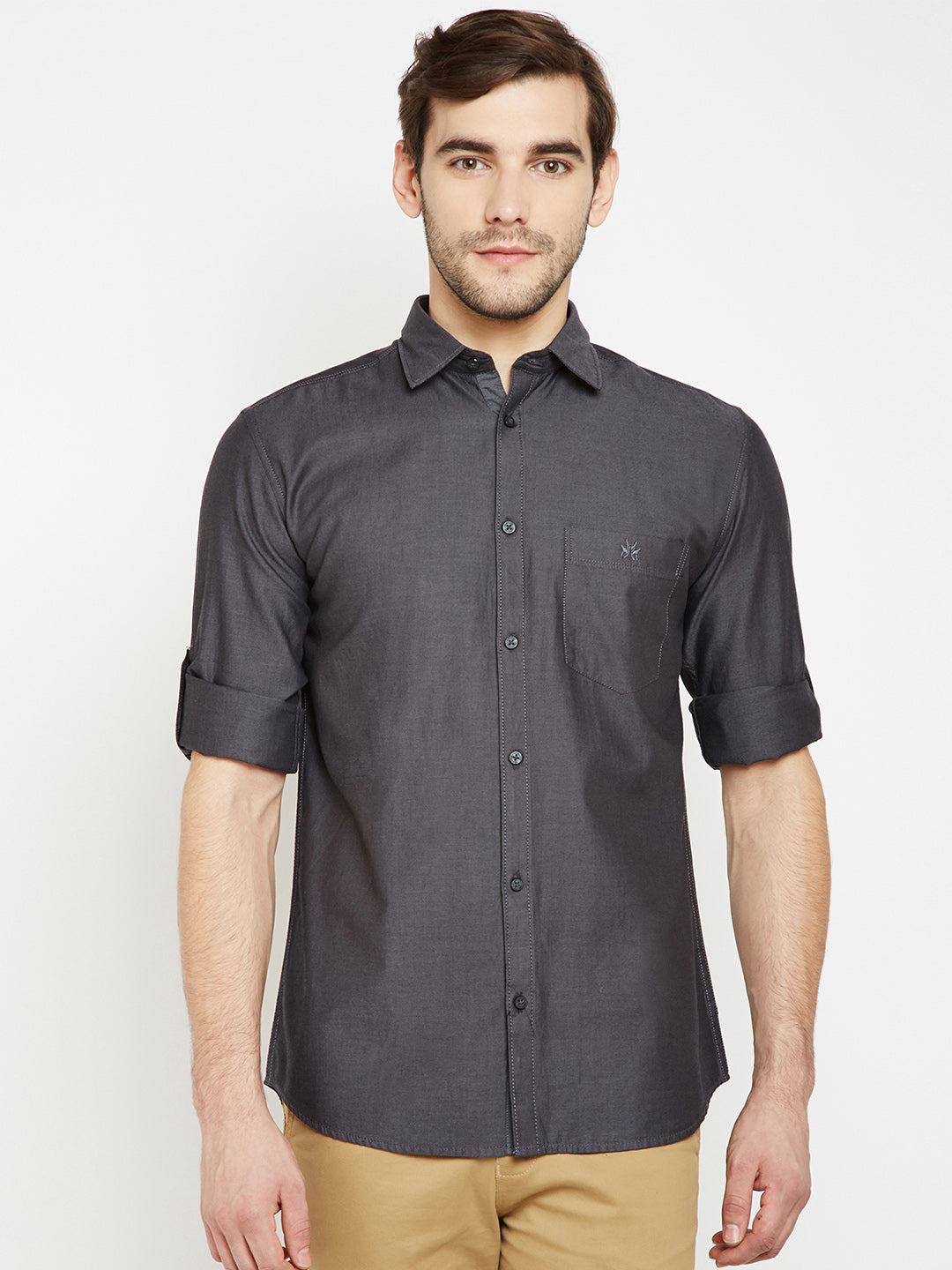 Black Cotton Slim Fit shirt - Men Shirts