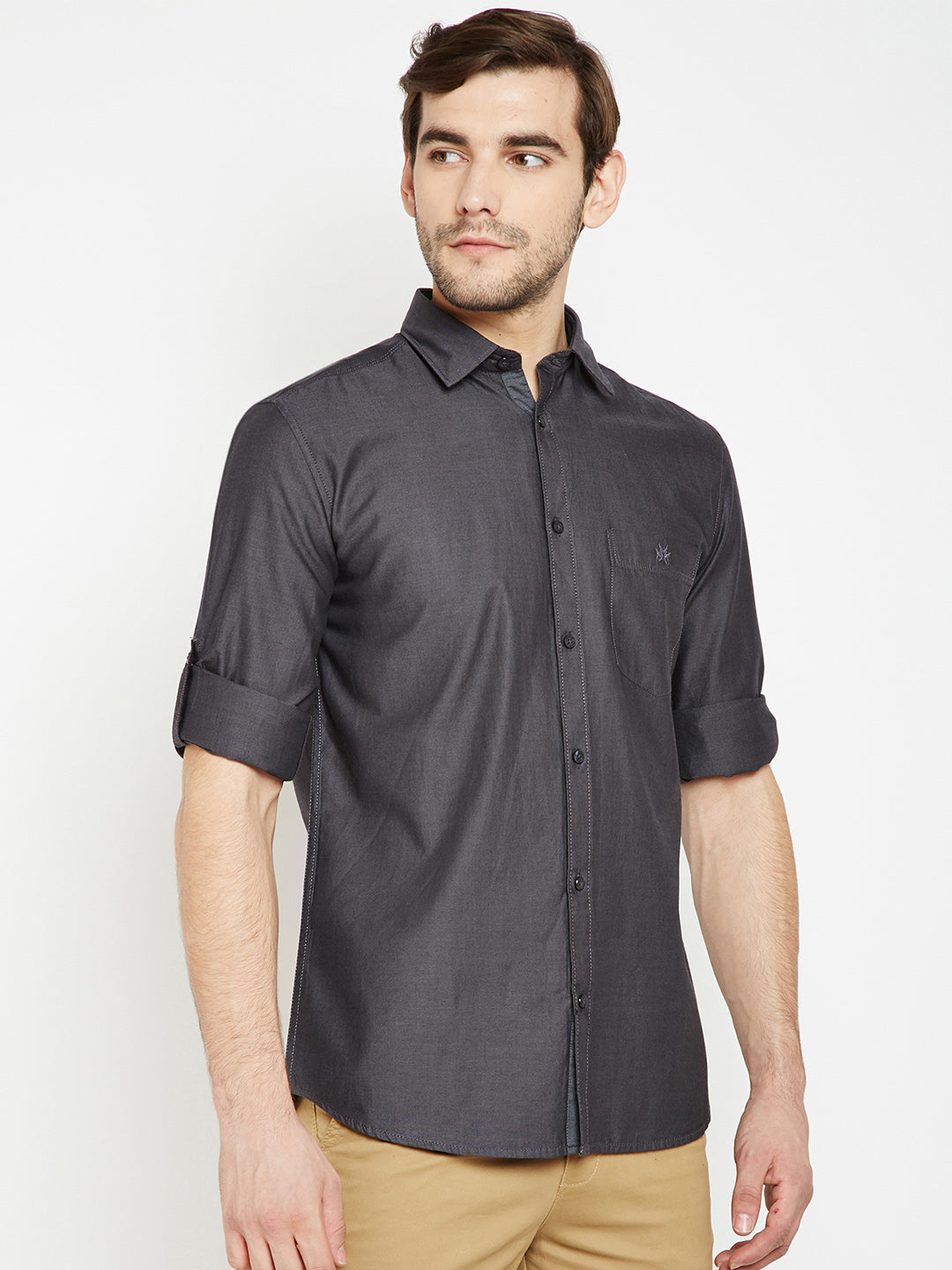 Black Cotton Slim Fit shirt - Men Shirts