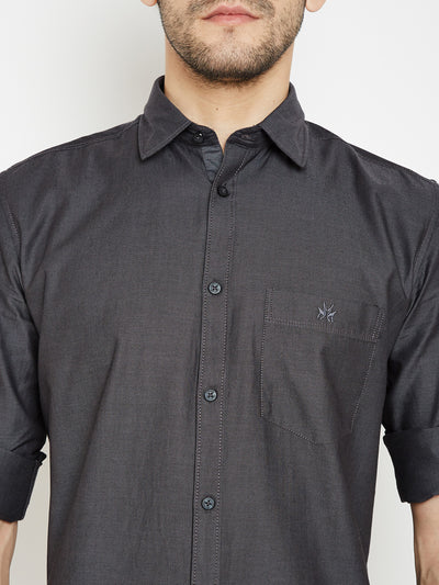 Black Cotton Slim Fit shirt - Men Shirts