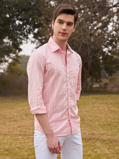 Pink Striped Shirt - Men Shirts