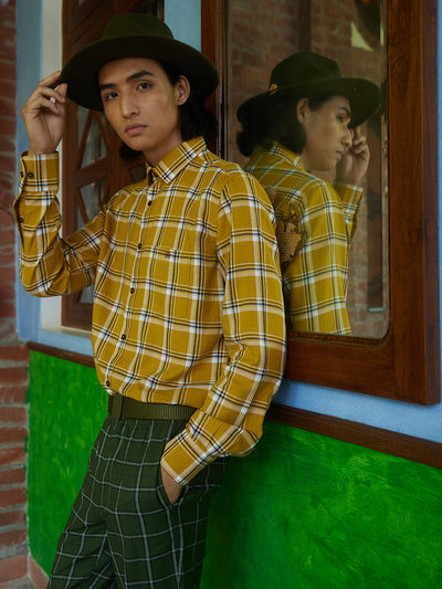  Mustard Checkered Shirt