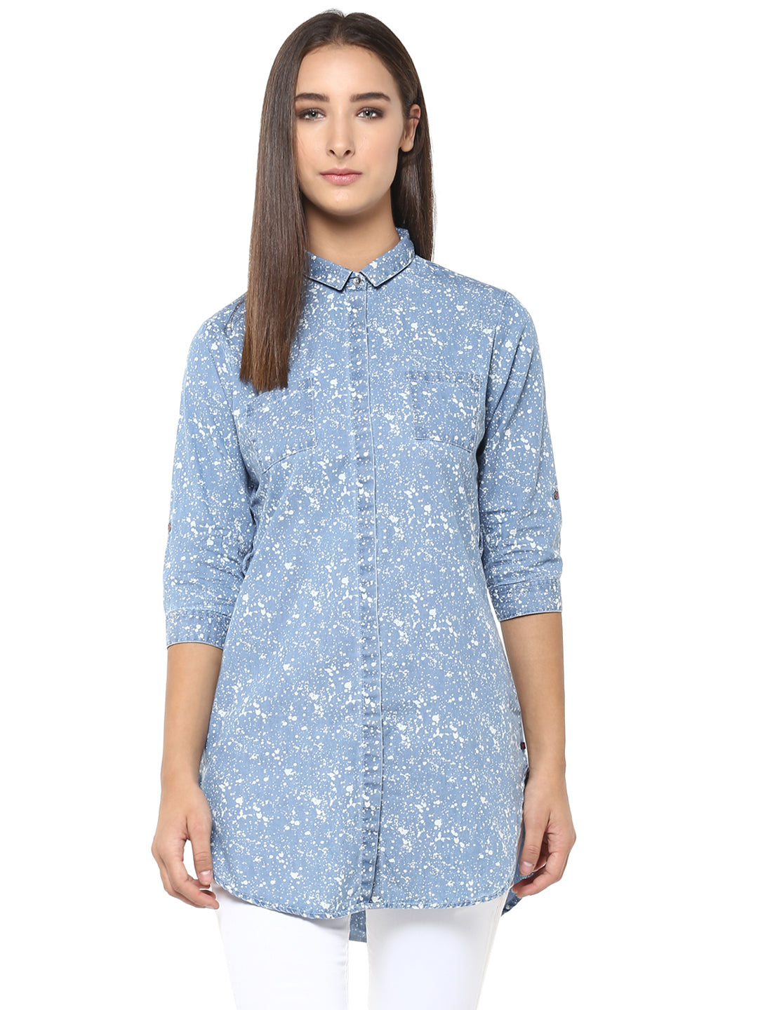 Blue Printed Shirt - Women Shirts