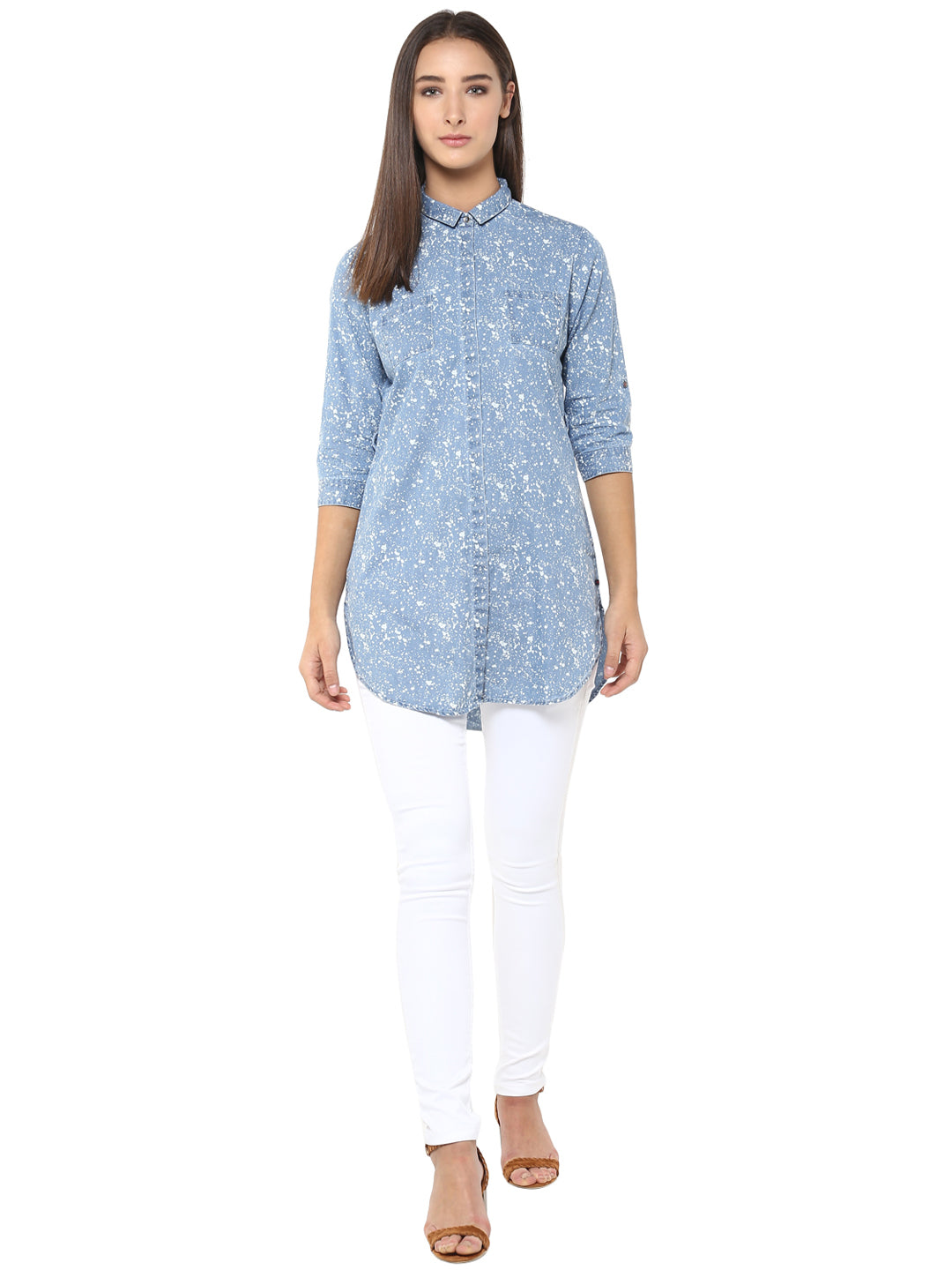 Blue Printed Shirt - Women Shirts