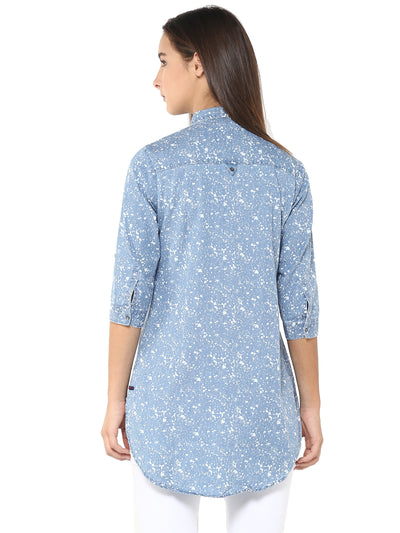 Blue Printed Shirt - Women Shirts