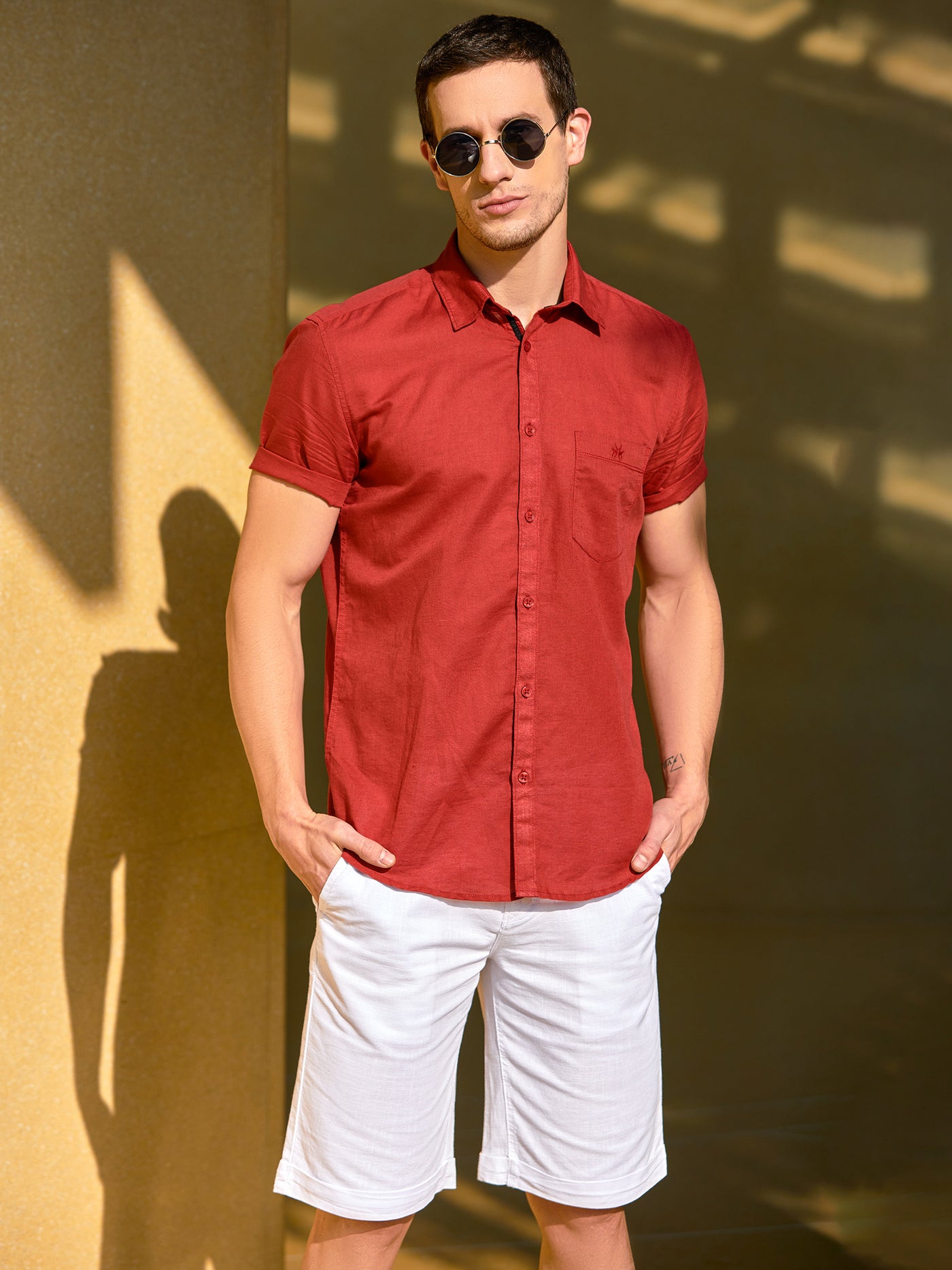 Red Slim Fit shirt - Men Shirts