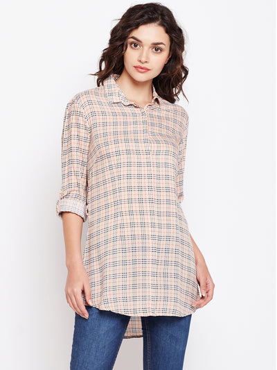 Brown Checked Shirt - Women Shirts