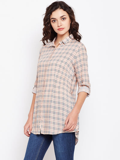 Brown Checked Shirt - Women Shirts