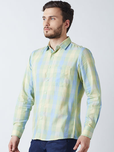 Green Checked Casual Shirt - Men Shirts