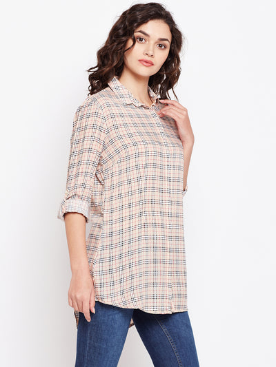 Brown Checked Shirt - Women Shirts