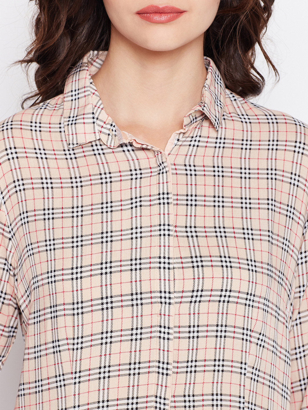 Brown Checked Shirt - Women Shirts