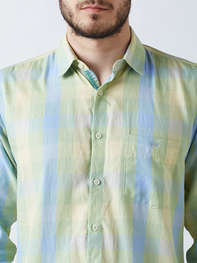 Green Checked Casual Shirt - Men Shirts