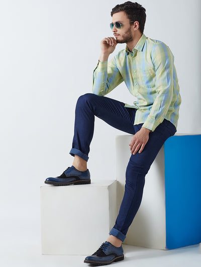 Green Checked Casual Shirt - Men Shirts