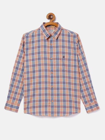 Pink Checked Full Sleeves Shirt - Boys Shirts