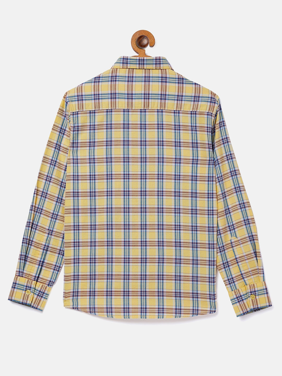 Yellow Checked Full Sleeves Shirt - Boys Shirts