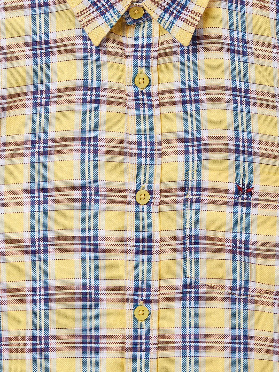 Yellow Checked Full Sleeves Shirt - Boys Shirts