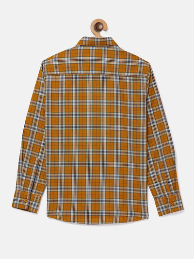 Mustard Checked Full Sleeves Shirt - Boys Shirts