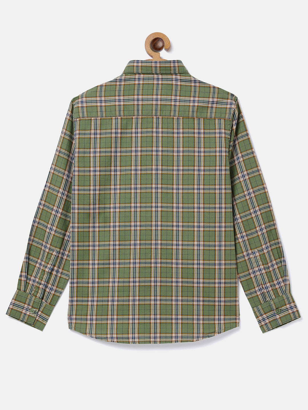 Green Checked Full Sleeves Shirt - Boys Shirts