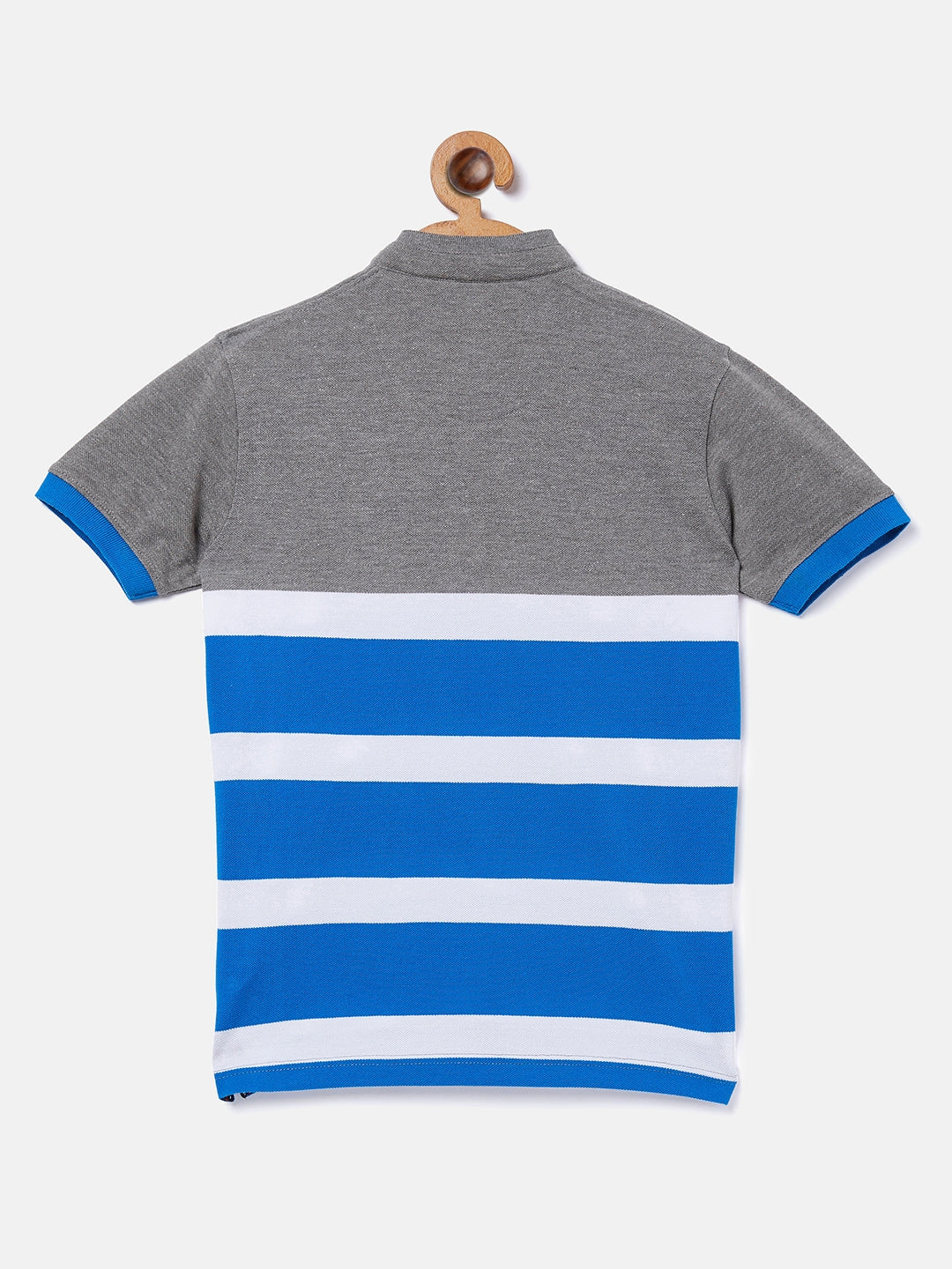 Grey Striped Half Sleeves T-Shirt - Boys T-Shirts