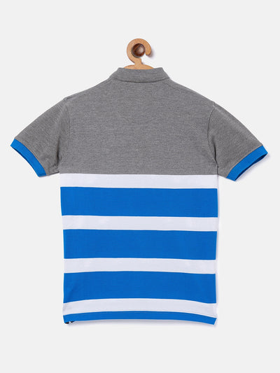 Grey Striped Half Sleeves T-Shirt - Boys T-Shirts