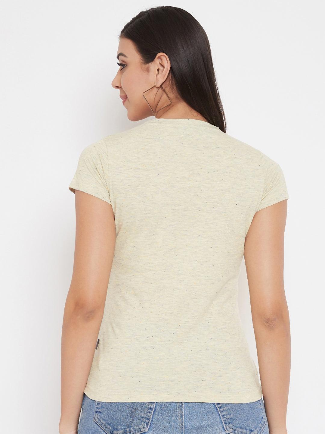 Beige Printed T-shirt - Women T-Shirts