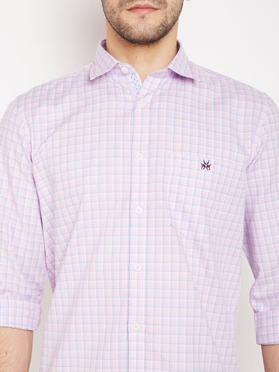 Pink Checked Slim Fit shirt - Men Shirts