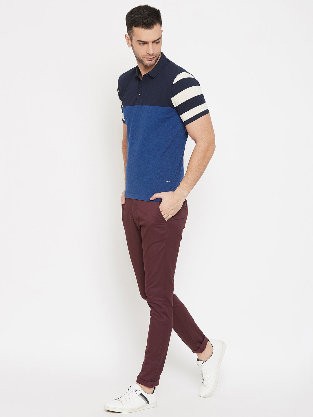 Maroon Slim fit Trousers - Men Trousers