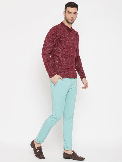 Mint Green Slim fit Trousers - Men Trousers