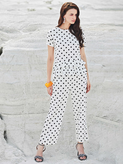 Monochrome Polka Dot Co-ord Set - Women Co-ord Sets