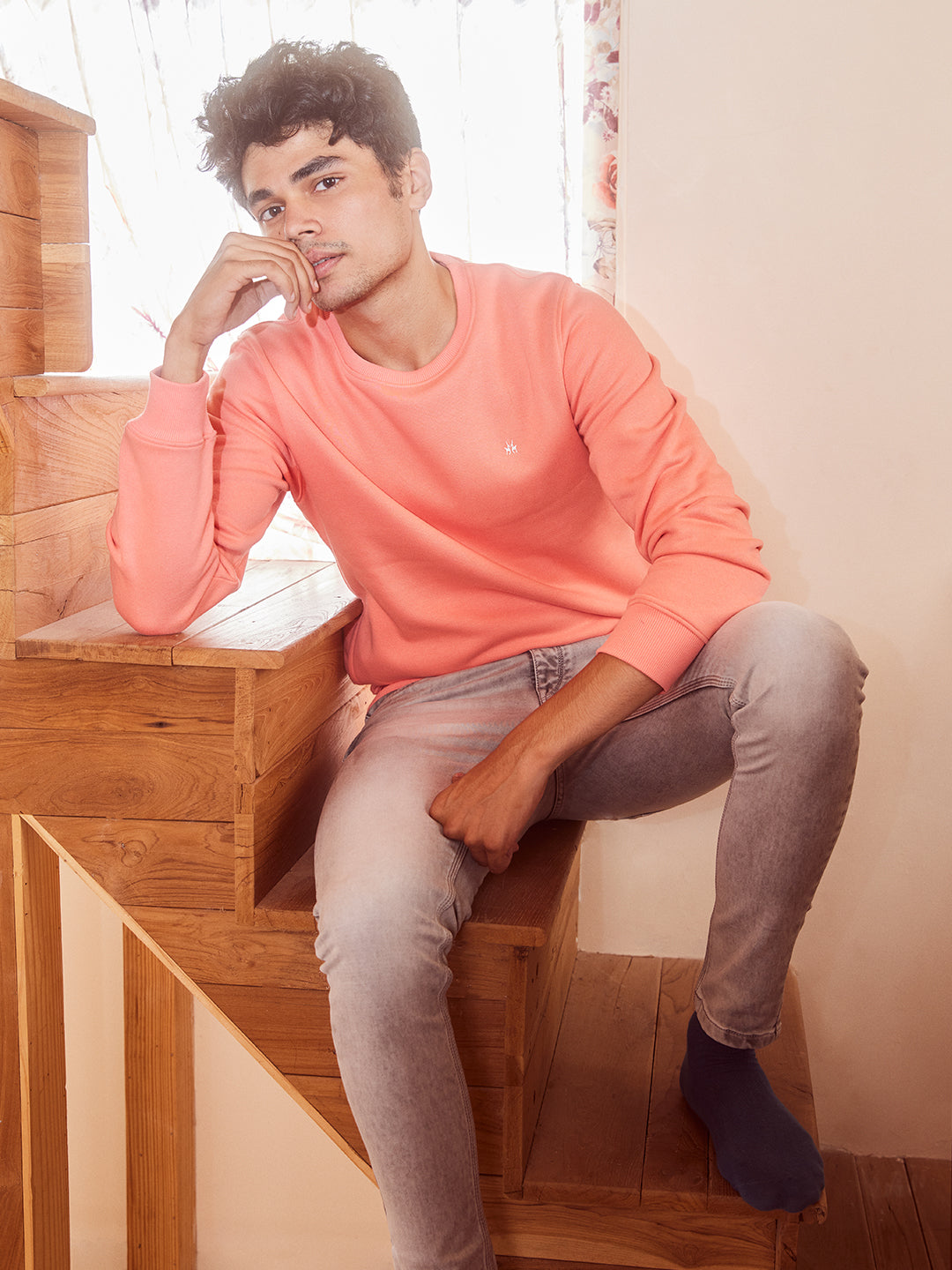 Pink Sweatshirt-Men Sweatshirts-Crimsoune Club