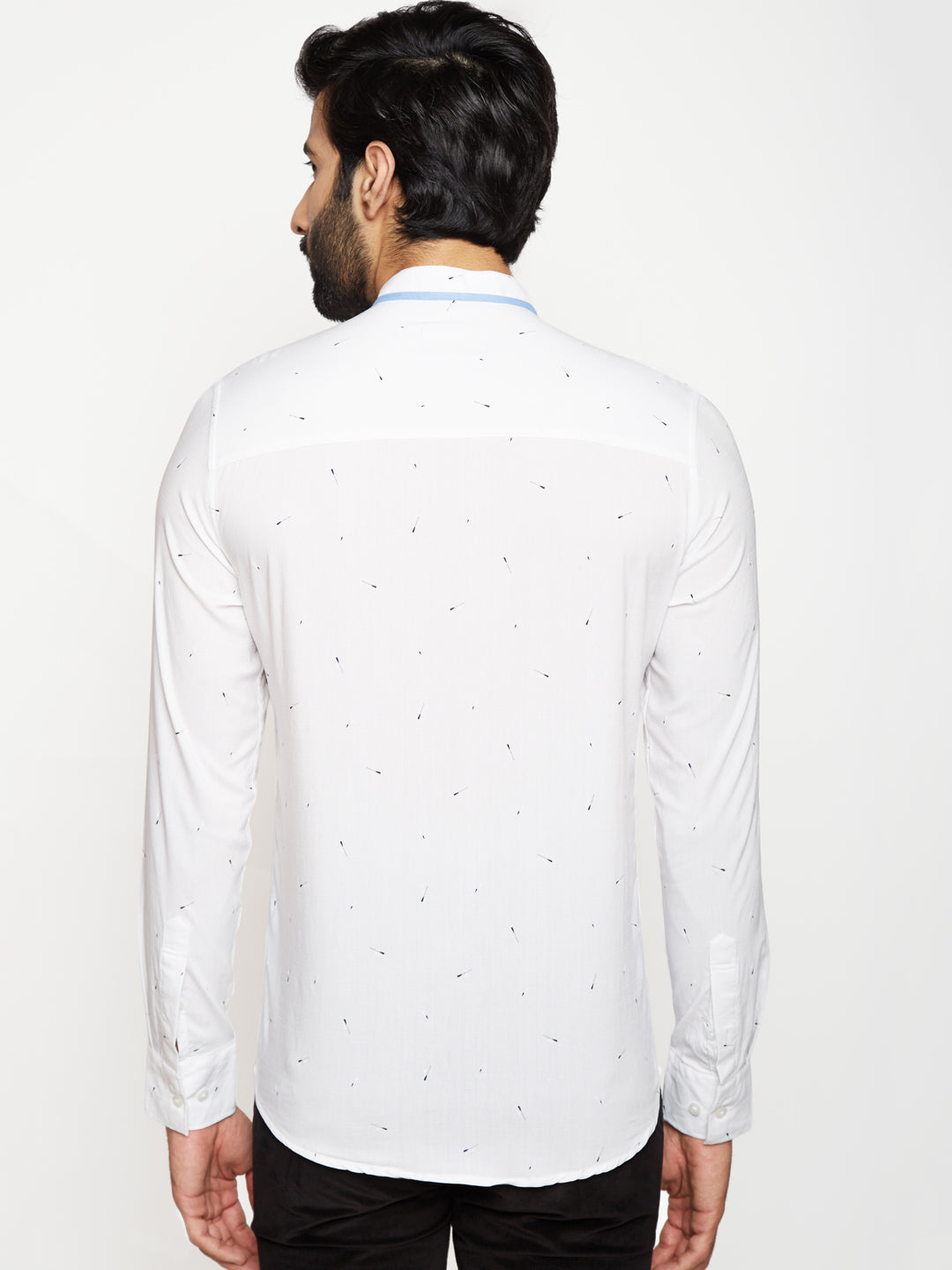 White Printed SilmFit shirt - Men Shirts