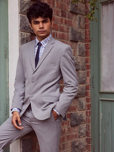 Grey Suit Set-Men Suits-Crimsoune Club