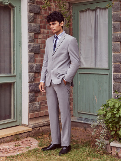 Grey Suit Set-Men Suits-Crimsoune Club