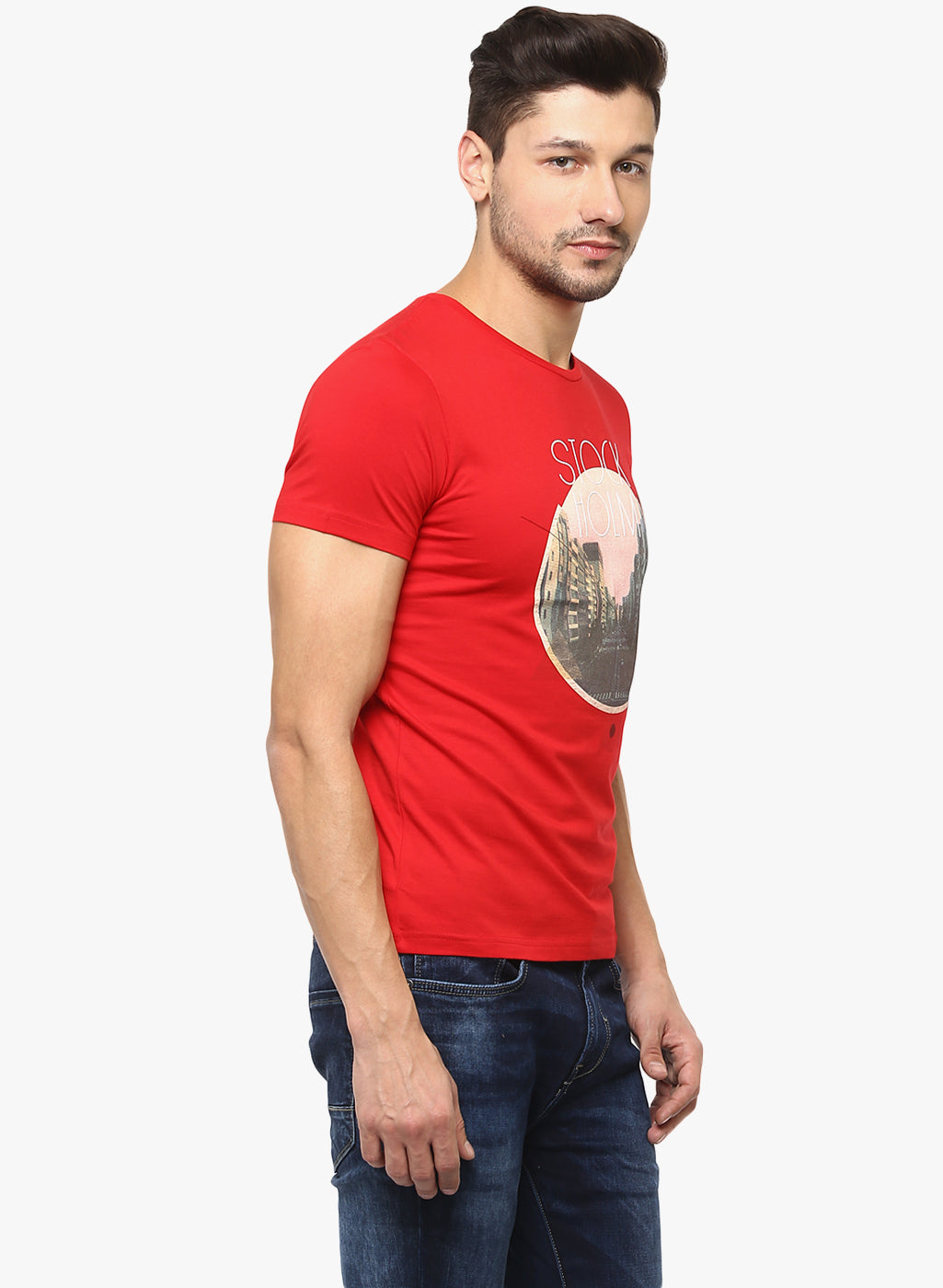 Red Graphic Printed T-Shirt - Men T-Shirts