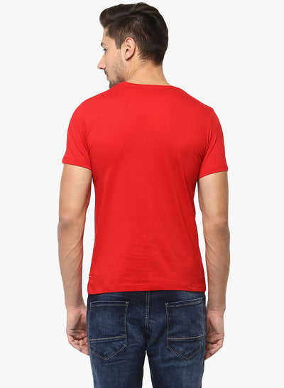 Red Graphic Printed T-Shirt - Men T-Shirts