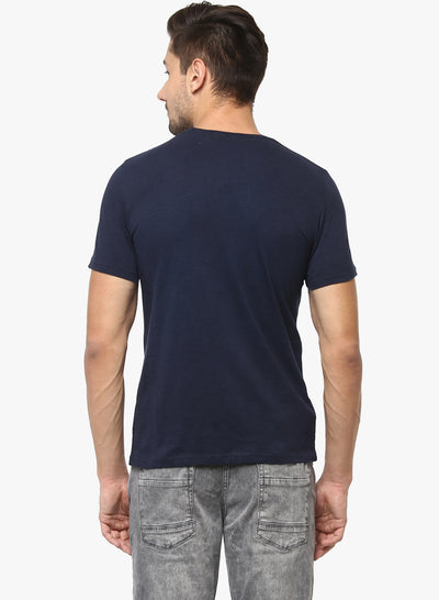 Navy Blue Graphic printed T-Shirt - Men T-Shirts