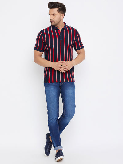 Blue Striped T-shirt - Men T-Shirts