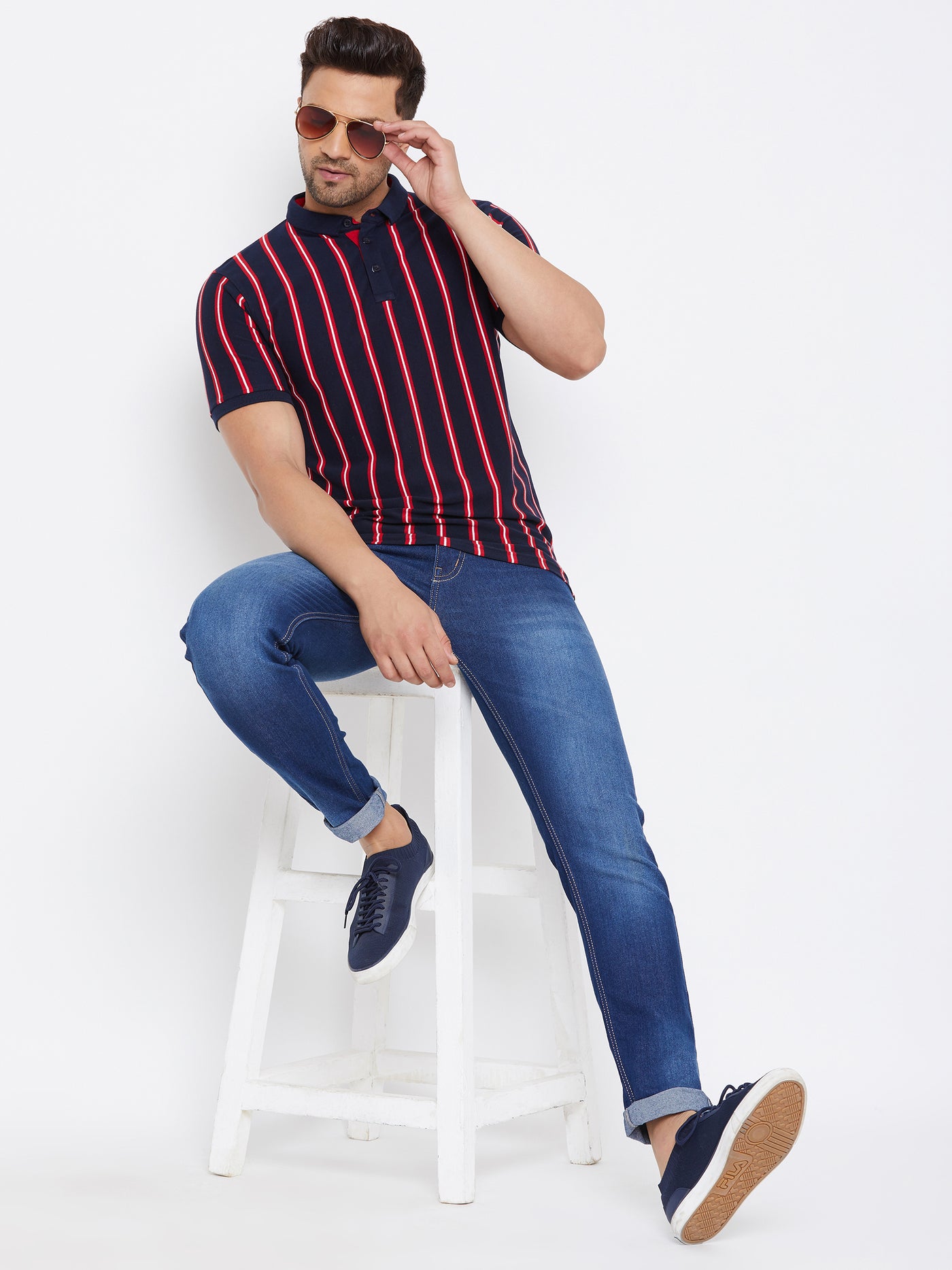 Blue Striped T-shirt - Men T-Shirts