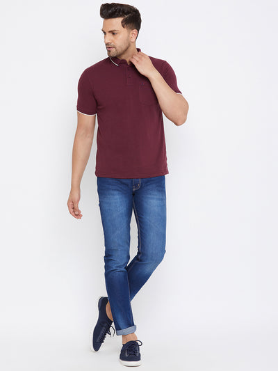 Maroon T-shirt - Men T-Shirts