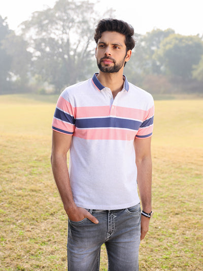 Multi-Color Colourblocked Polo T-Shirt - Men T-Shirts