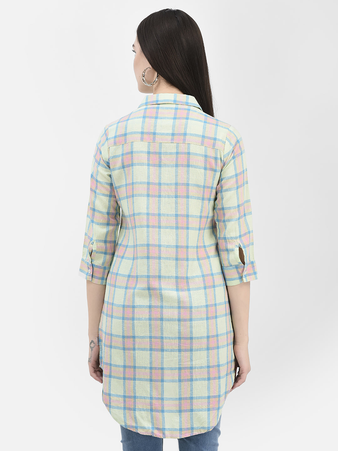 Tartan Checked Multi Longline Shirt