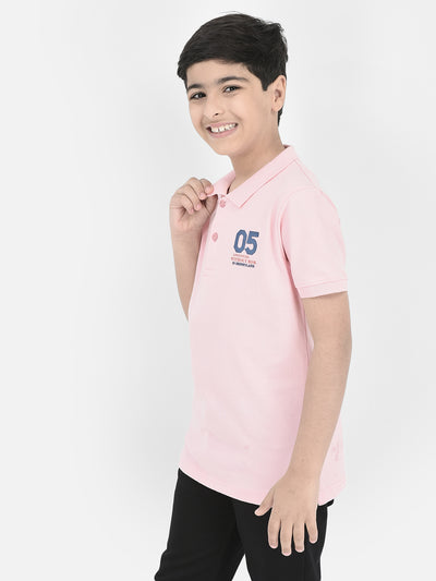  Pink Polo Neck T-shirt