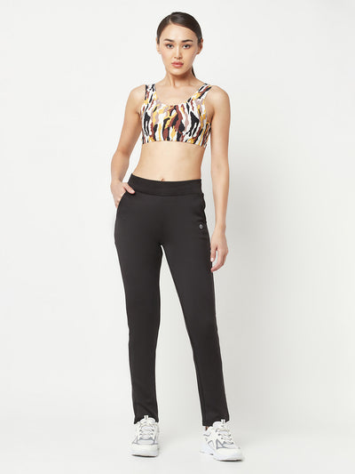 Black Straight Track Pants