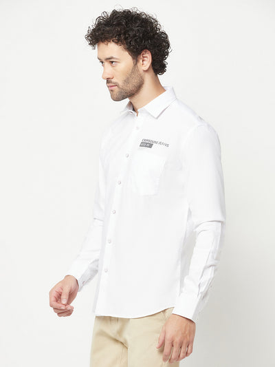 White Brand-Logo Shirt