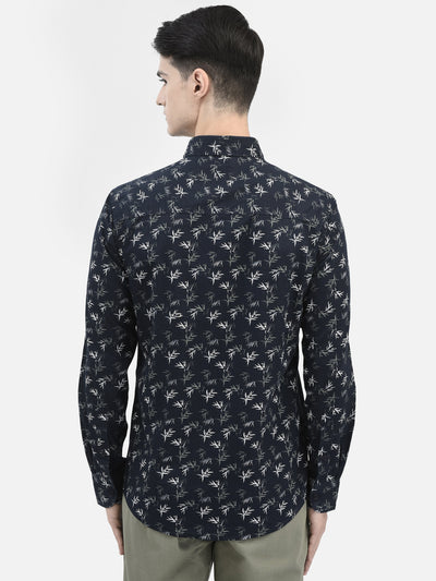 Navy Blur Floral Shirt
