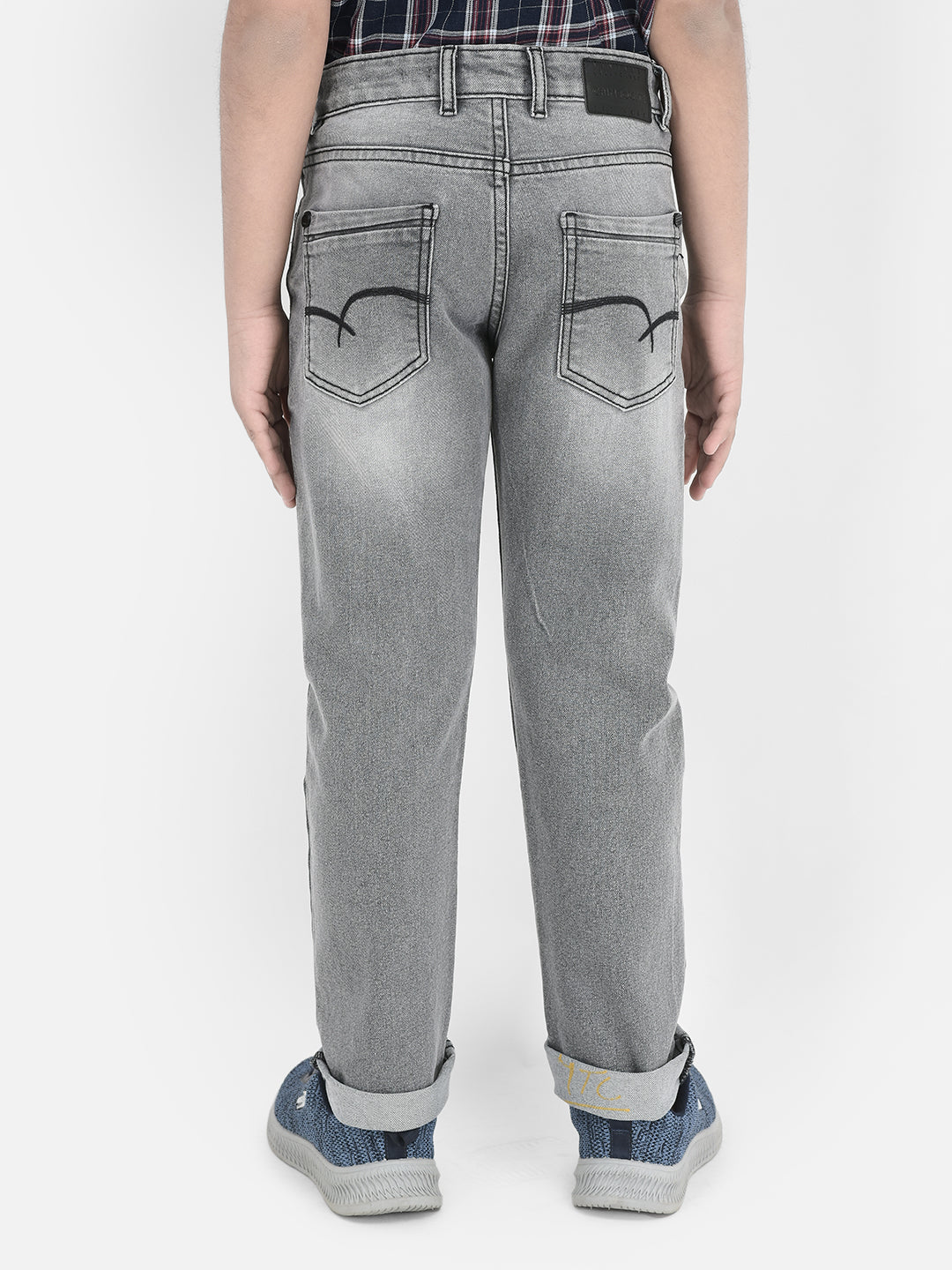 Grey Light Washed Jeans