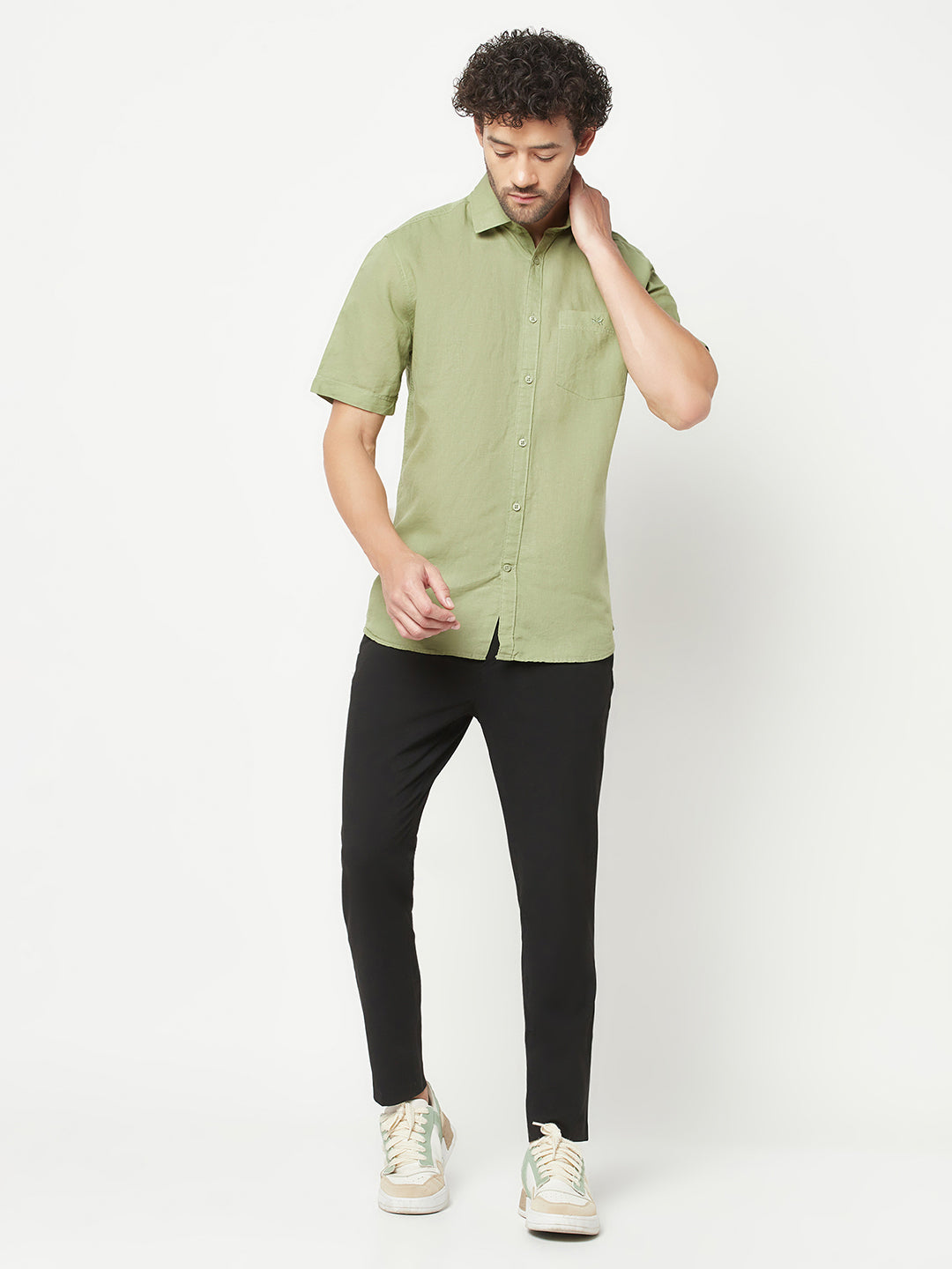 Green Linen Shirt 