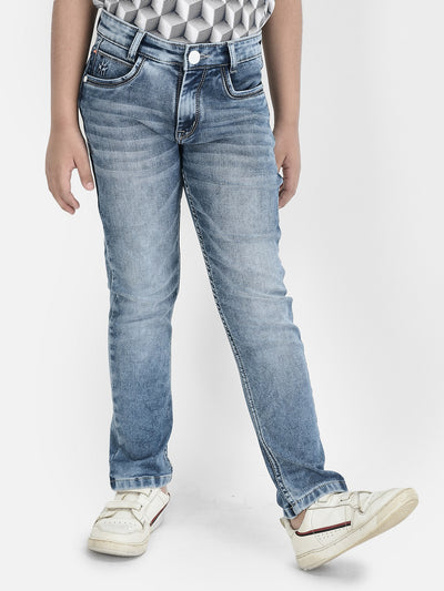 Blue Heavy Faded Jeans