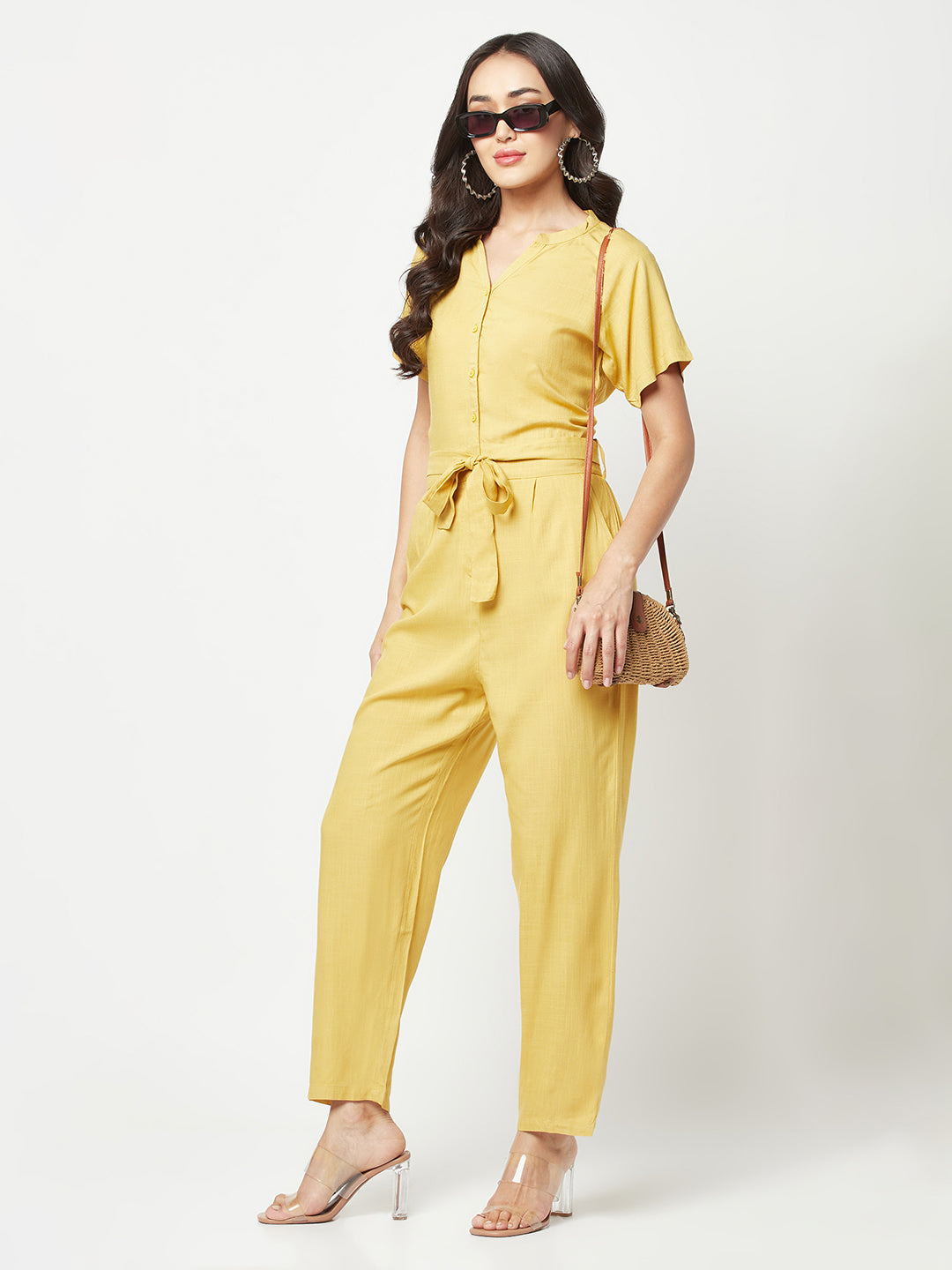 Mustard V-Neck Jumpsuit