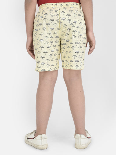 Yellow Printed Lounge Shorts