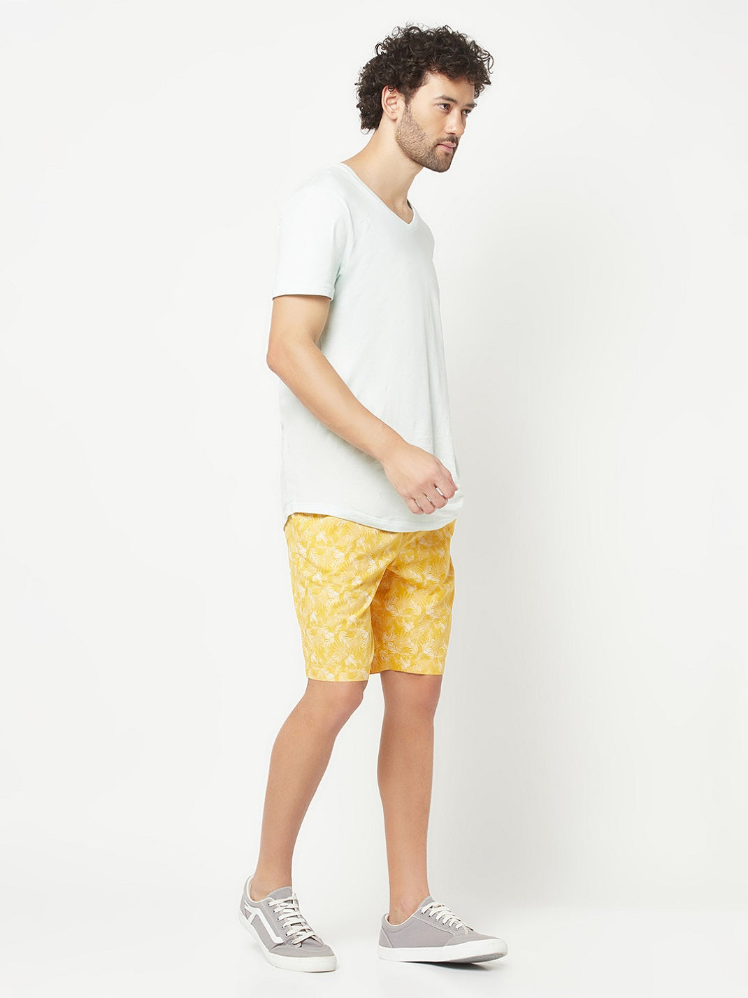 Yellow Floral Lounge Shorts